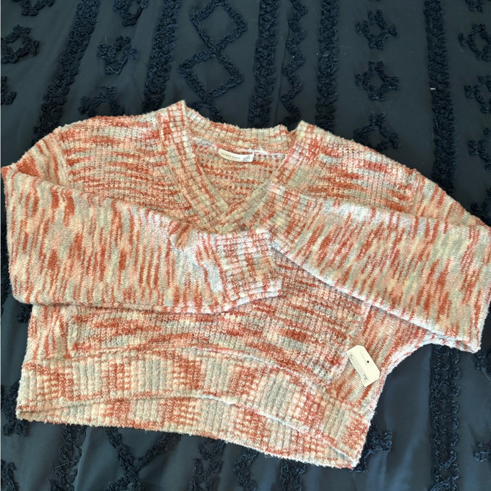 Super soft Blue and orange crop sweater